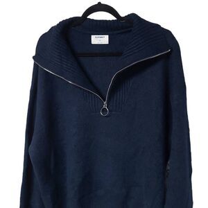 Old Navy 2XL men's quarter zip blue sweater soft casual preppy